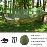 Double Hammock with Mosquito Netting + Tree Straps and Carabiners