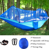 Double Hammock with Mosquito Netting + Tree Straps and Carabiners