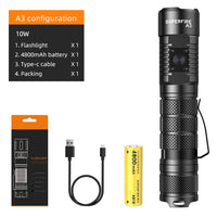 A3 CREE XML2 10W Powerful 5 Mode Flashlight