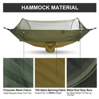 Double Hammock with Mosquito Netting + Tree Straps and Carabiners