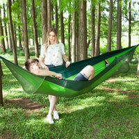 Double Hammock with Mosquito Netting + Tree Straps and Carabiners