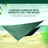 Portable Camping Hammock with Mosquito Net, Rain Fly + Tree Straps for Indoor, Outdoor, Backpacking, Travel, Beach, Hiking