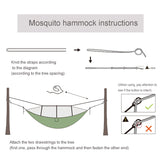 Portable Camping Hammock with Mosquito Net, Rain Fly + Tree Straps for Indoor, Outdoor, Backpacking, Travel, Beach, Hiking