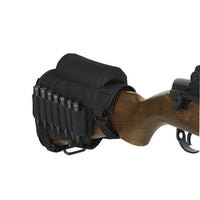 Tactical Buttstock Hunting Rifle Cheek Rest 7 Round Ammo Carrier