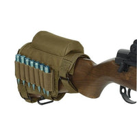 Tactical Buttstock Hunting Rifle Cheek Rest 7 Round Ammo Carrier