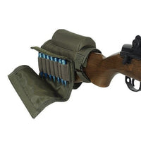 Tactical Buttstock Hunting Rifle Cheek Rest 7 Round Ammo Carrier