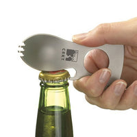 Portable Stainless Steel Spork Opener EDC Multitool Outdoor Camping Pocket Tableware