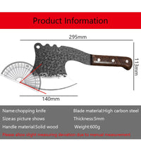 Manual Forged Slaughter Cleaver Field Survival Chopping Axe