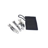 3 pcs set Portable Outdoor Camping Foldable Stainless-Steel Cutlery