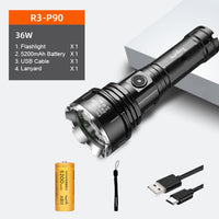 R3 P90 36W Powerful flashlight With USB Chargeable 5 Modes