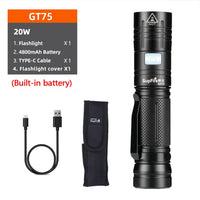 GT75 20W P70 Powerful flashlight With Zoom USB Rechargeable