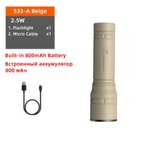 S33-A Mini LED flashlight Ultra Bright waterproof USB Charging Multi-function torch